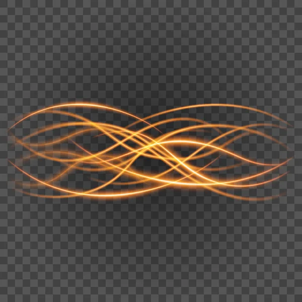Hladké světle oranžové linie na průhlednost pozadí vektorové ilustrace. — Stockový vektor