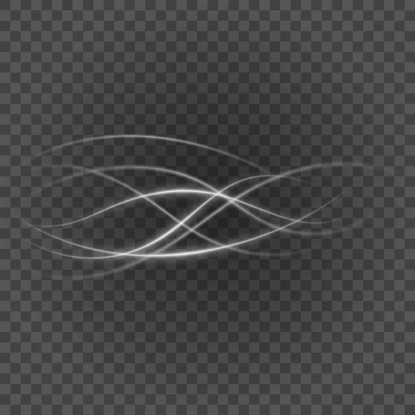 Vloeiende licht grijze lijnen op transparantie achtergrond vectorillustratie. — Stockvector