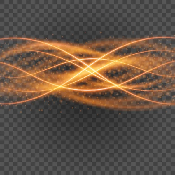 Líneas lisas de color naranja claro en la ilustración del vector de fondo transparencia . — Archivo Imágenes Vectoriales