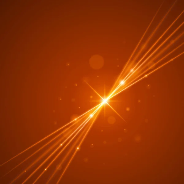 Suave luz laranja ondas linhas e lente Flares vetor abstrato fundo . — Vetor de Stock