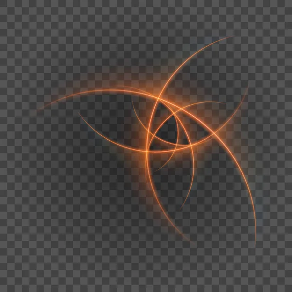 Líneas lisas de color naranja claro en la ilustración del vector de fondo transparencia . — Vector de stock