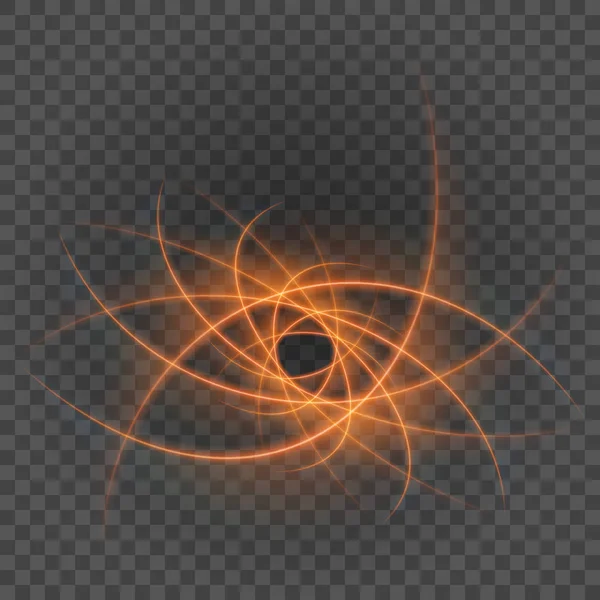 Slät orange ljuslinjer på öppenhet bakgrund vektorillustration. — Stock vektor