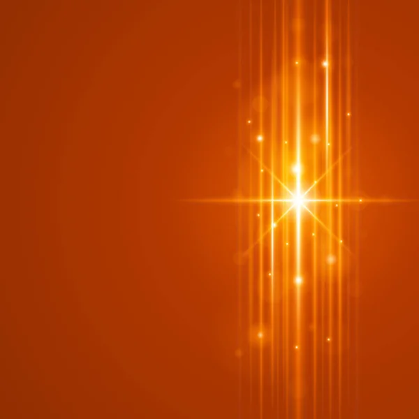 Πορτοκαλί απαλό φως κύματα γραμμές και φωτοβολίδες φακού διάνυσμα αφηρημένα φόντο. — Διανυσματικό Αρχείο