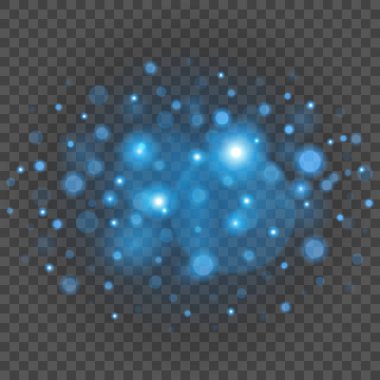 Saydam arka plan vektör çizim üzerinde bokeh açık mavi parıldıyor.