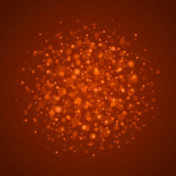 Abstract lumina portocaliu fundal bokeh ilustrație vectorială . — Vector de stoc