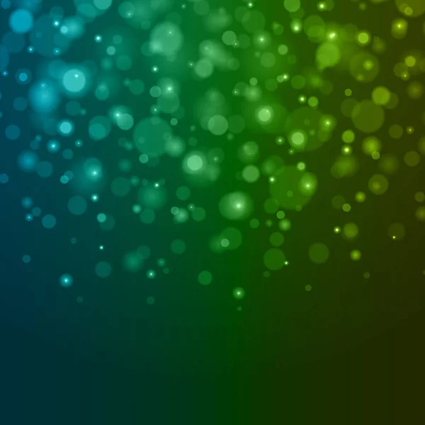 Illustration vectorielle de fond bleu clair Bokeh vert abstrait . — Image vectorielle