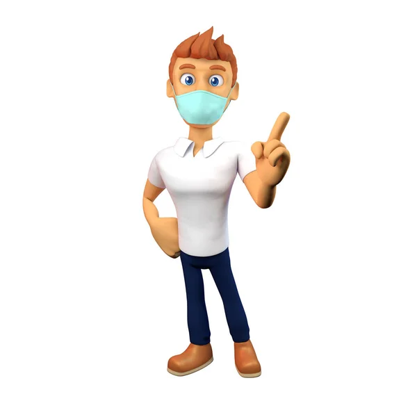 Maskeli 3B Çizgi Film Karakteri