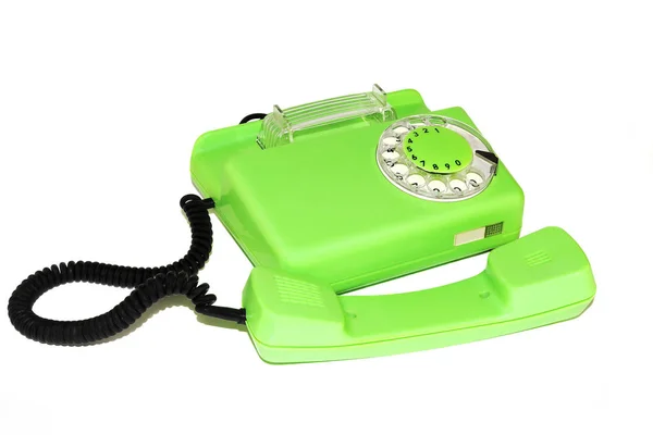 Old retro phone with a round dialer — Stock Photo, Image