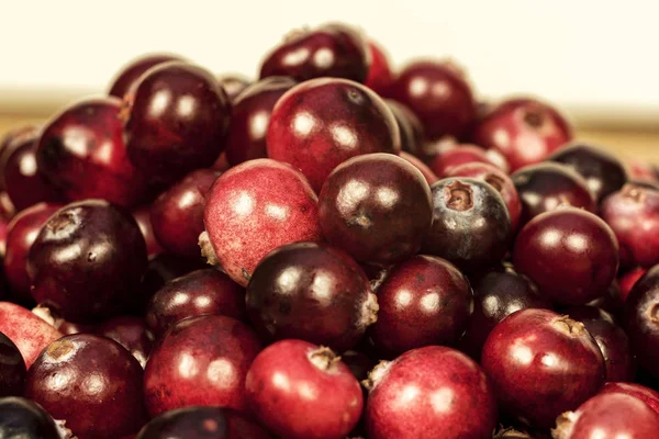 Kızılcık Olgun kırmızı meyveler fotoğrafı yakın çekim vardır