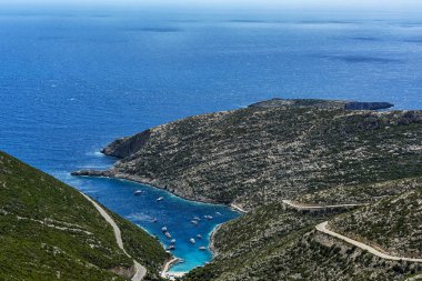 Deniz manzarası. Zakynthos Adası (Yunanistan körfezde Porto-Vromi)