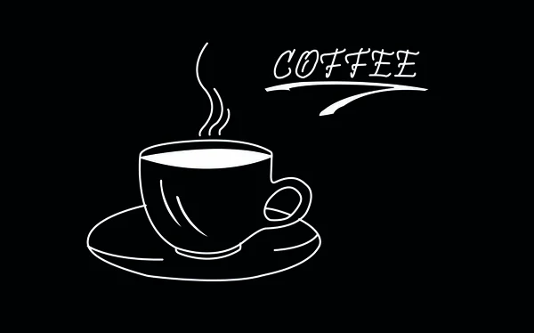 Гаряча чашка кави на блюдці і напис, чорний зад — стокове фото