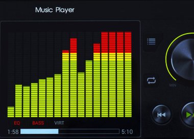 Renk grafik müzik çalar ekolayzır yakın çekim