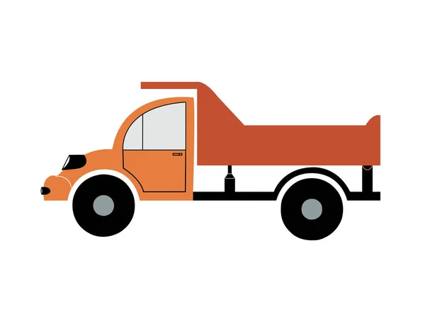 Colored cargo truck silhouette on white background — Stock Photo, Image