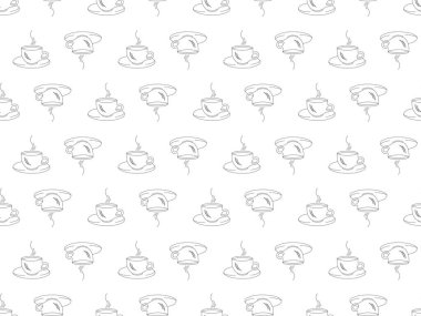 Beyaz arka planda siyah siluetleri ile Seamless Modeli