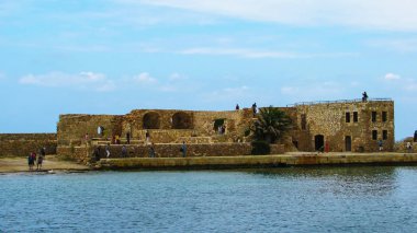 Venedik kale ve eski liman (Hanya, Crete, Yunanistan)