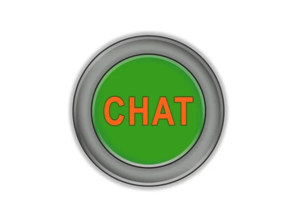 Bulk pulsante verde che dice CHAT, sfondo bianco — Foto Stock