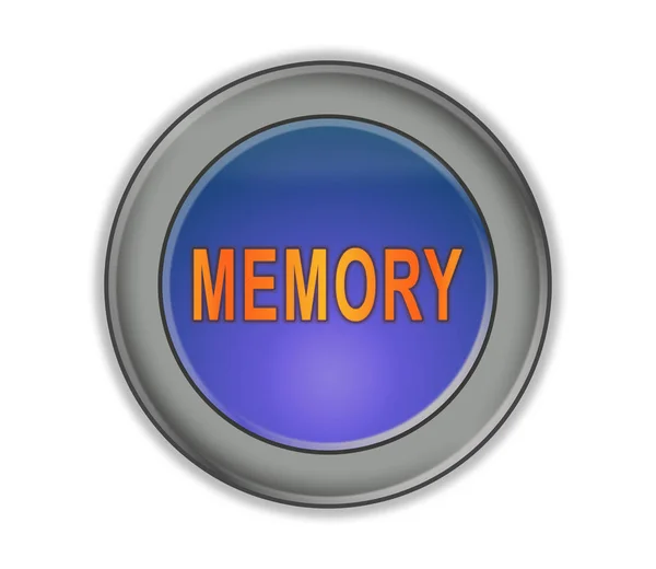 Dreidimensionaler Knopf mit der Aufschrift "mamory", weiß — Stockfoto