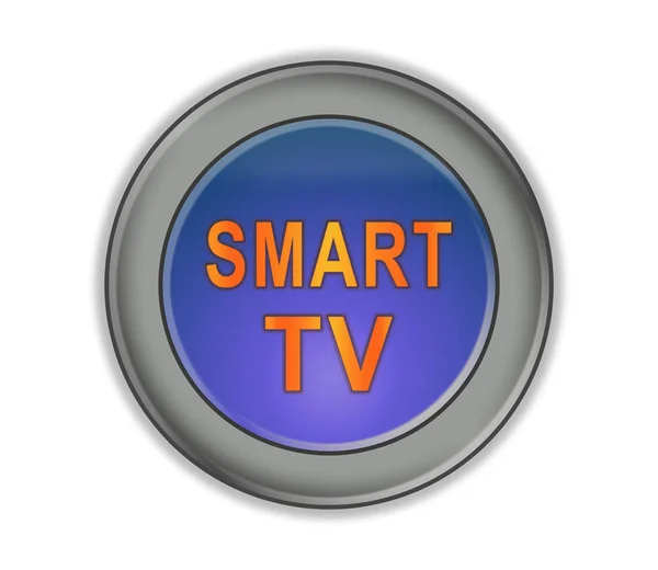 Omringen de knop welk says "Smart Tv", witte achtergrond — Stockfoto