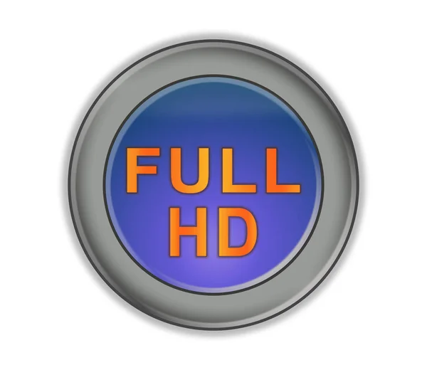 Driedimensionale knop met de inscriptie "Full Hd", wit b — Stockfoto