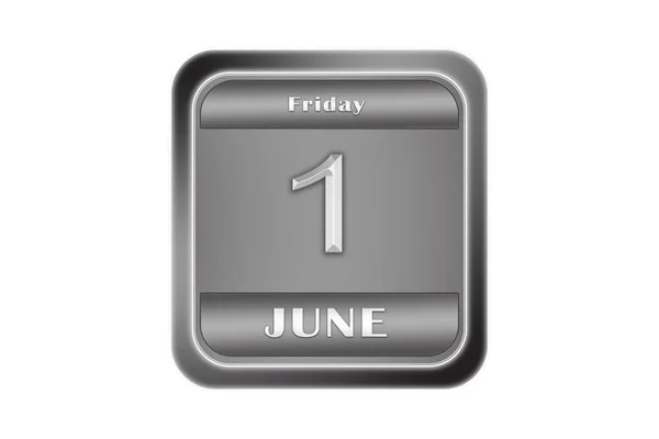 Metal plate with the date June 1, Friday — Stock Photo, Image