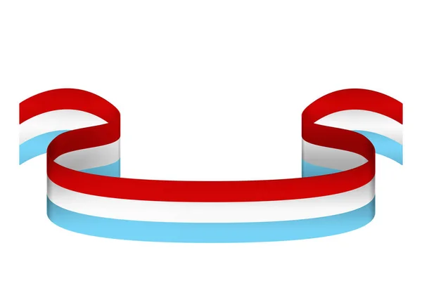 Стрічка в кольори прапора Люксембург на білому фону як — стокове фото