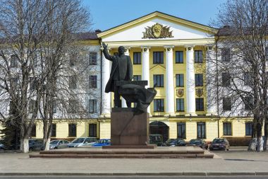Monument to Lenin in the Central square (Borisov, Minsk region,  clipart
