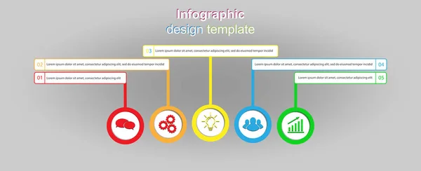 Infografisk mall för att illustrera ett arbetsflöde, diagram — Stock vektor