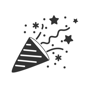 Maskeli balo şapkası ve konfeti. Basit dekor