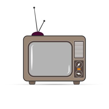 Kineskoplu televizyon ikonu. Basit tasarım.