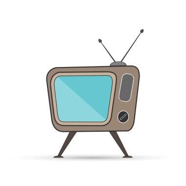 Crt TV 'nin basit bir simgesi. Düz tasarım.
