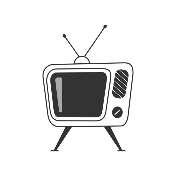 Tv icoon met kinescope. Eenvoudig ontwerp. — Stockvector