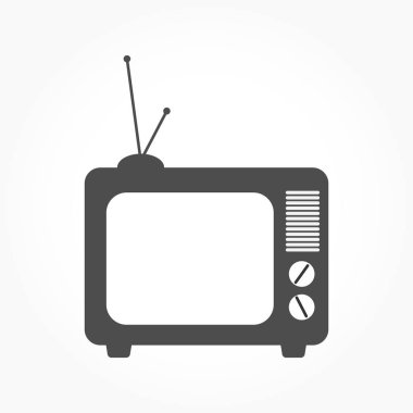 Crt TV 'nin imple simgesi. Düz tasarım.