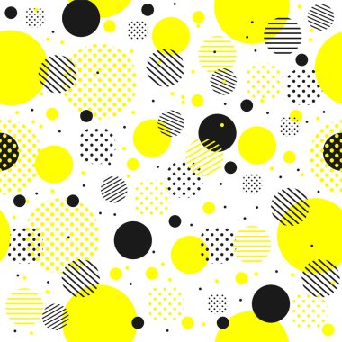 Sarı ve siyah noktaların kusursuz deseni. Doku için şablon,