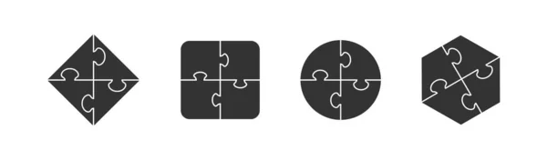 Набір піктограм головоломки. Простий плоский дизайн — стоковий вектор
