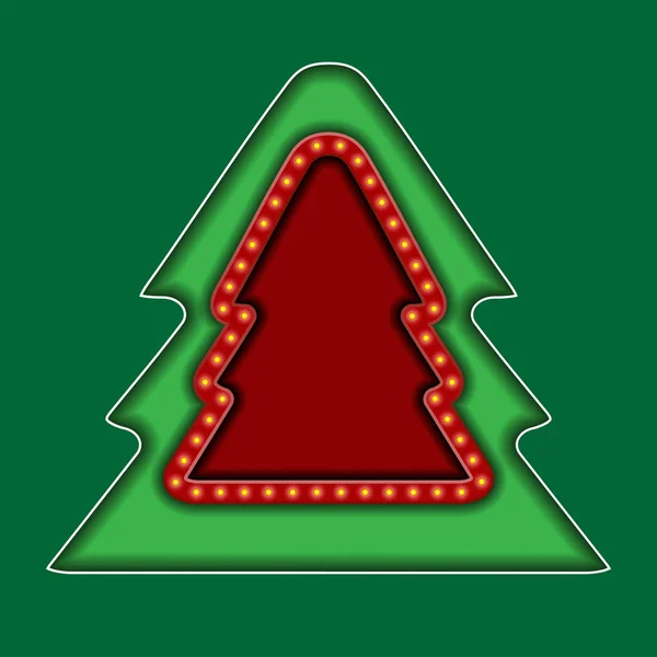 Arrière-plan avec arbre de Noël et lieu de texte ou de salutation — Image vectorielle