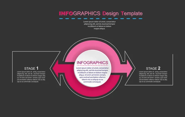 Infografías para el diseño de proyectos, formación, estrategia y negocios — Vector de stock