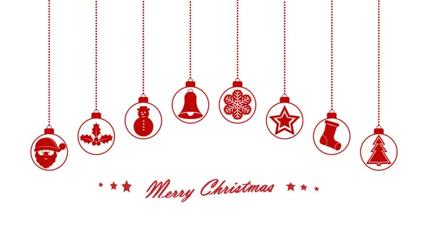 Weihnachten Hintergrund mit Kugeln und Weihnachtssymbolen. — Stockvektor