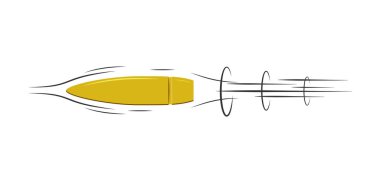 Flying bullets at high speed. Shot from a firearm.  clipart