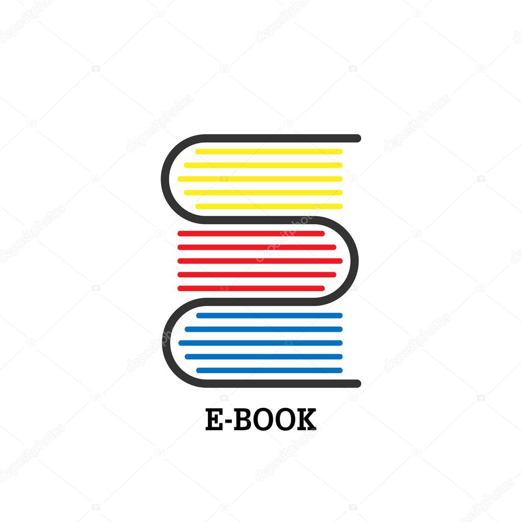 Icon or logo to designate a bookstore, site or app, education, or community of book lovers