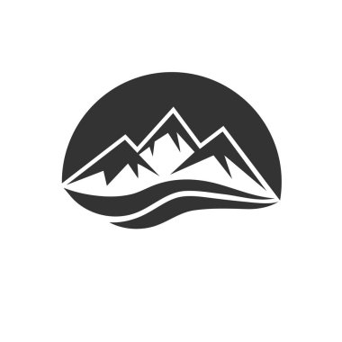  Dağların ikonu. Basit düz tasarım