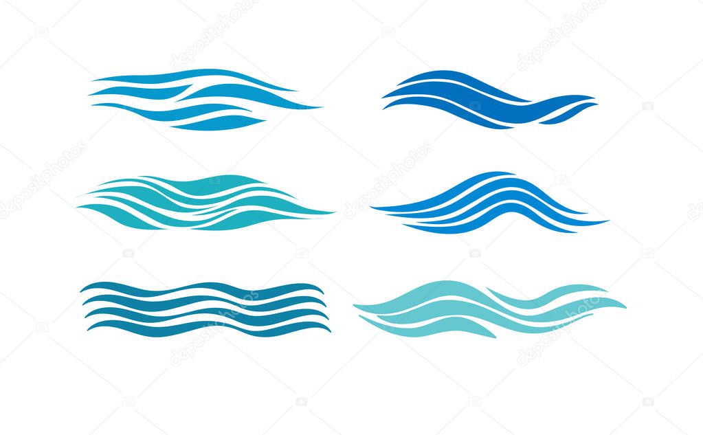 Wave. Set of wave images for design. Simple design