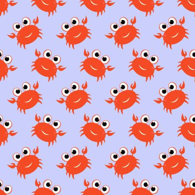 Çizgi film yengeçleri ambalaj tasarımı için kusursuz arkaplan, pri