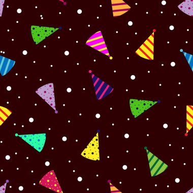 Şenlikli şapkalarla kusursuz bir desen. Düzenlenebilir gergedan