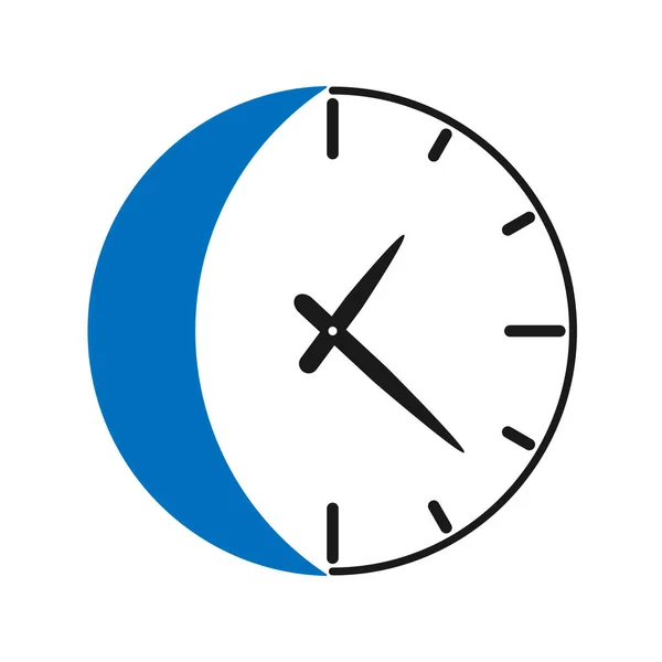 Icono de reloj nocturno. Icono plano para móvil y diseño web. Aislado w — Archivo Imágenes Vectoriales