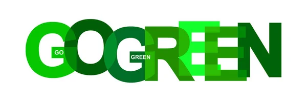 Zöldre váltani. Zászlós a zöld árnyalataiban. Stílusos tervezés. Az. — Stock Vector
