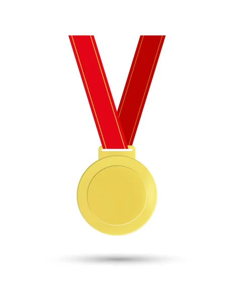 Guld medalj vinnare isolerad på vit bakgrund. — Stock vektor
