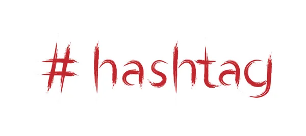 Symbool en het woord Hashtag. Model voor ontwerp geïsoleerd waarop i — Stockvector