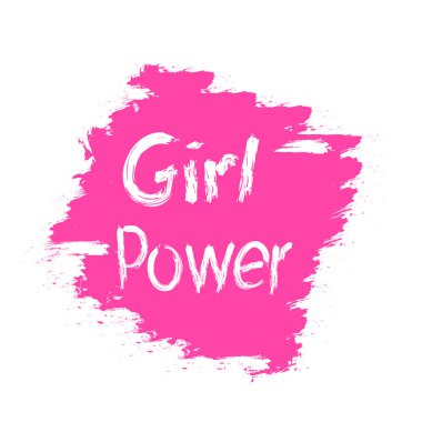 Feminizm. Afiş, poster ya da tişört için söz kızı gücü. İsola
