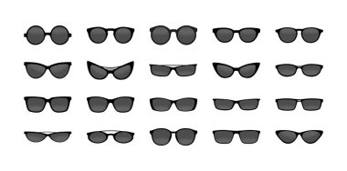 Tasarım ve dekorasyon için güneş gözlüğü seti.