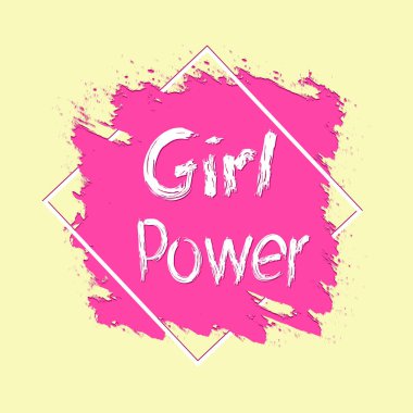 Feminizm. Afiş, poster ya da tişört için söz kızı gücü. İsola